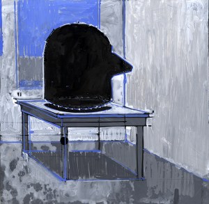 Walking upon a large head floating in the room