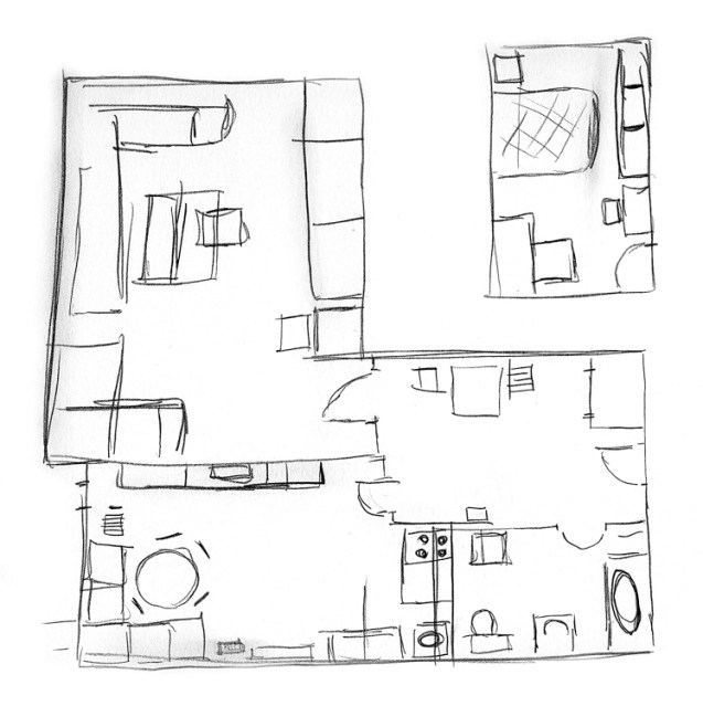 Drawing the old apartment_Dad